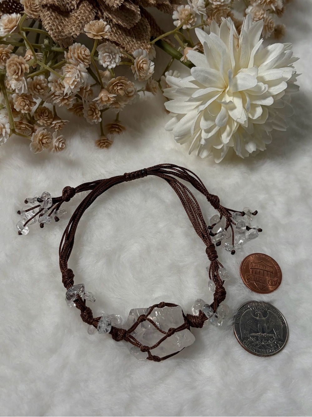 XL Raw Clear Quartz Hand-Wrapped Bracelet